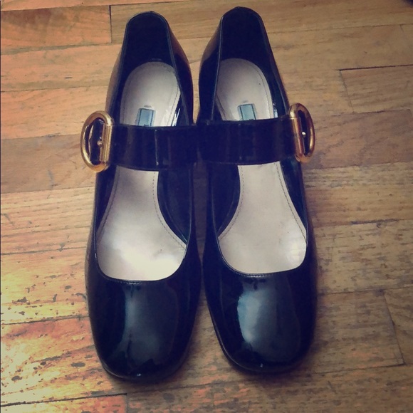 Prada Shoes Prada Black Patent Leather Mary Janes Size 37 2 Poshmark